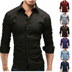 Herren nan tailliertes Businesshemd mit Cutaway-Kragen und Stretch-Baumwollmix R&B