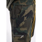 Herren nan Cargo-Shorts im Camouflage-Ripstop mit Elastikbund, Tunnelzug und Reißverschlusstaschen R&B