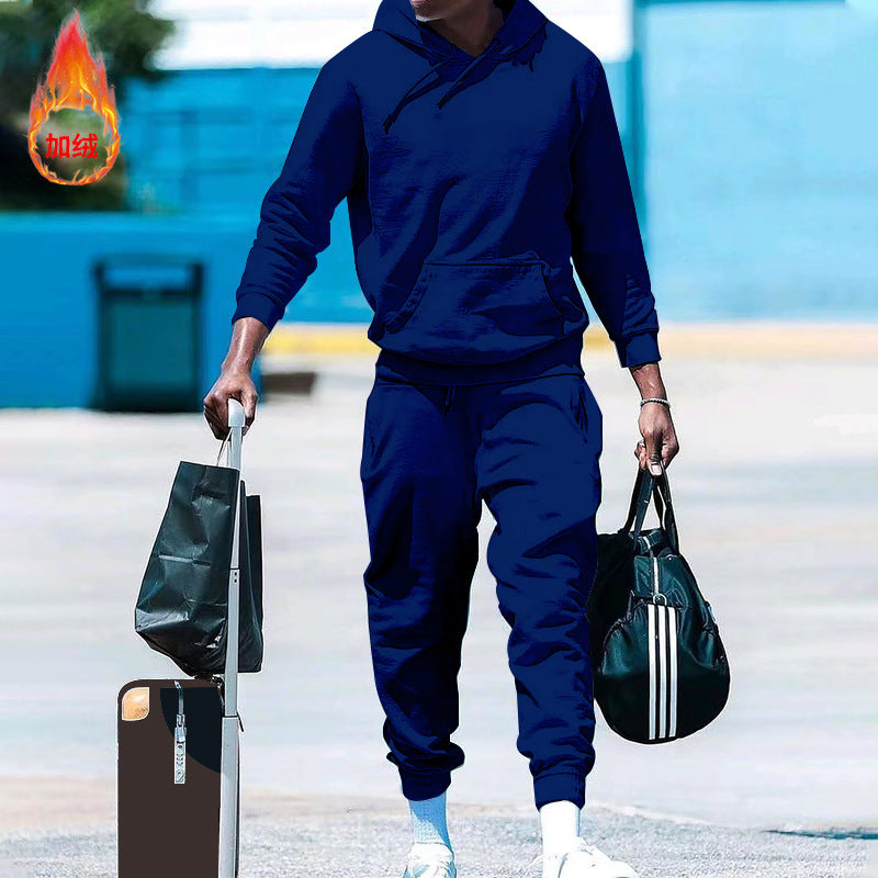 Herren lässiges Freizeit-Set mit Kapuzenpullover und Jogginghose R&B