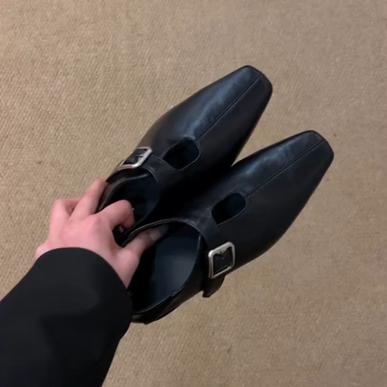 Damen elegante Slipper mit modischer Schnalle R&B