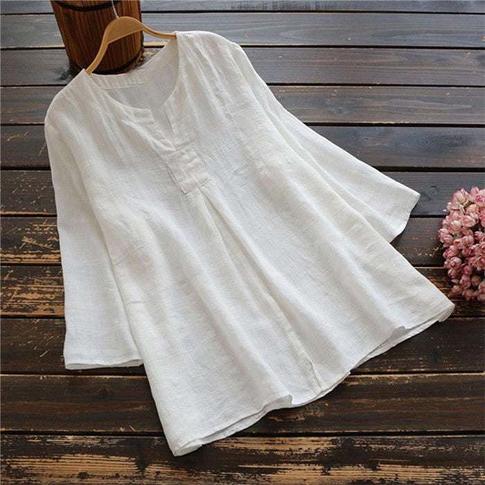 Damen Leichte und luftige Tunika aus Leinen R&B