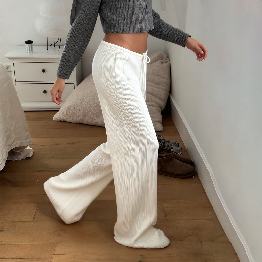 Damen Weite Jersey-Hose mit elastischem Bund und Kordelzug R&B