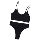 Damen Unterwäsche-Set aus bequemem, elastischem Material mit elegantem Rippen-Design R&B