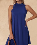 Damen Elegantes ärmelloses Freizeitkleid mit skulpturalem Ausschnitt R&B