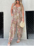 Damen Verspielter Maxijumpsuit mit floralem Muster und praktischen Taschen R&B