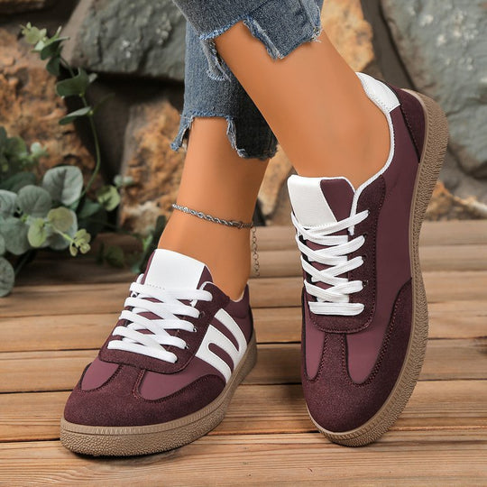 Damen modische Sneakers mit hochwertigem Veloursleder und rutschfester Sohle R&B