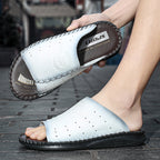 Herren Komfortable und atmungsaktive Ledersandalen R&B