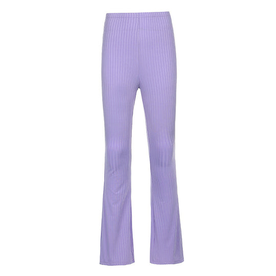 Damen Flared-Leggings mit geripptem Design und hohem Bund R&B