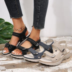 Damen komfortable Sandalen mit verstellbaren Riemen und ergonomischem Fußbett R&B