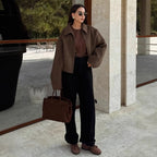 Damen Kapuzenjacke im Vintage-Stil mit oversized Schnitt und Reißverschluss R&B