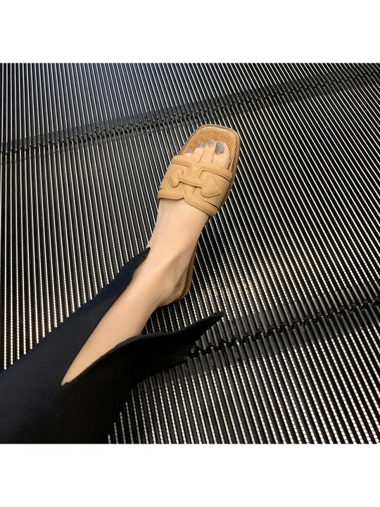 Damen Mules mit modischem geflochtenem Design und komfortablen Absatz R&B