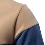 Herren nan sportlich-elegantes Langarm-Polo im Rugby-Stil mit kontrastierendem Kragen und breitem Brustpaneel R&B