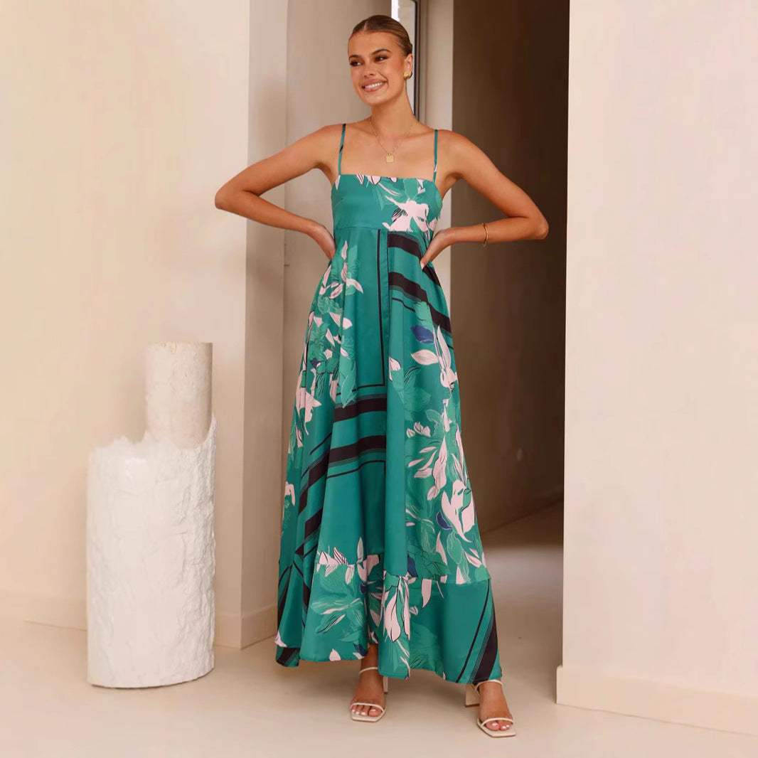 Damen Maxikleid mit floralem Motiv und fließendem Schnitt R&B