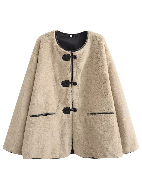 Damen Fleecejacke mit modernen Knopfdetails und seitlichen Eingrifftaschen R&B