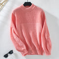 Damen lässiger Pullover mit hohem Kragen und modernem Strukturstrick