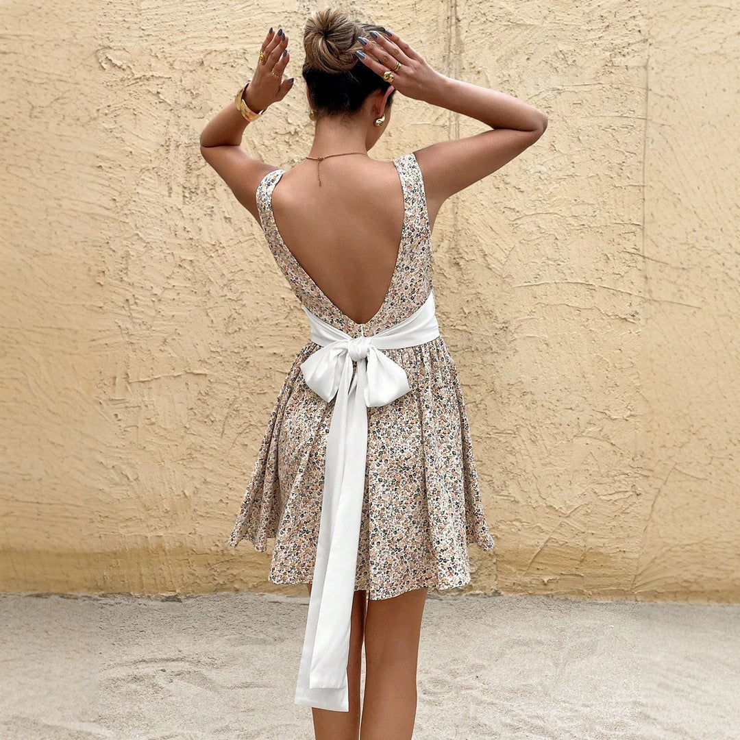 Damen Sommerliches Blümchenkleid mit lockerer Passform und Rüschen R&B