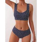 Damen Bikini-Set mit hohem Bund und breiten Trägern R&B