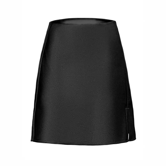 Damen Schicker A-Linien Rock aus glänzendem Material R&B