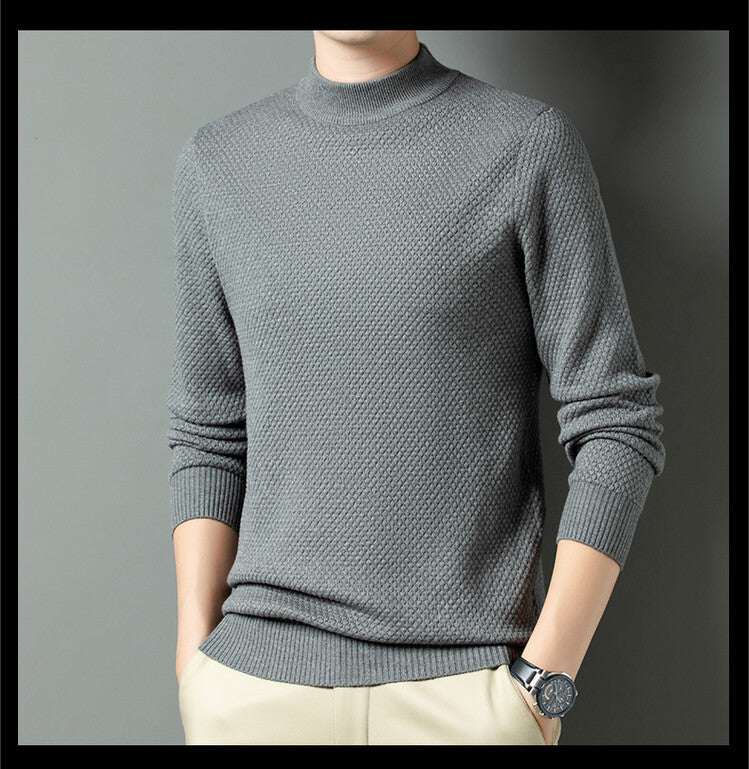 Herren Strukturierter Rollkragenpullover aus hochwertiger Baumwolle R&B