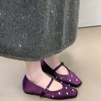 Damen Ballerinas mit dekorativen Strassdetails und komfortablem Riemchen R&B