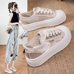 Damen Sneaker mit transparenter Spitze und extrahoher Sohle R&B
