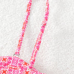 Damen Bandeau-Bikini mit dekorativem Knoten und verspielten BindR&Bändern R&B
