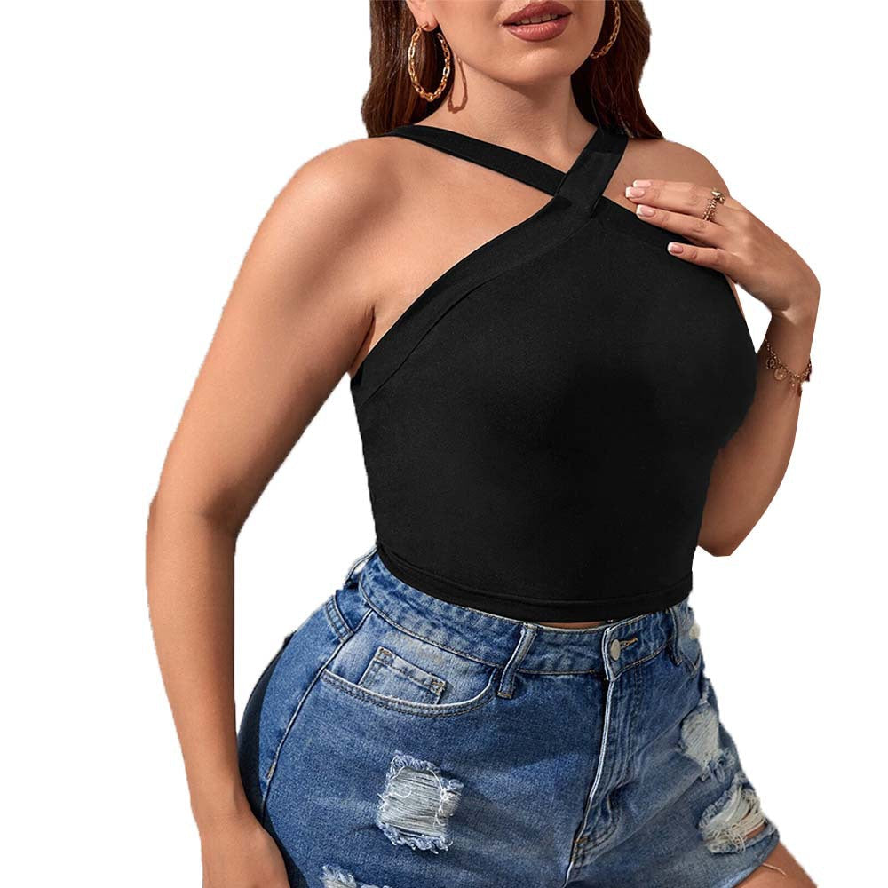 Damen Crop-Top mit asymmetrischem Design und verstellbaren Trägern R&B