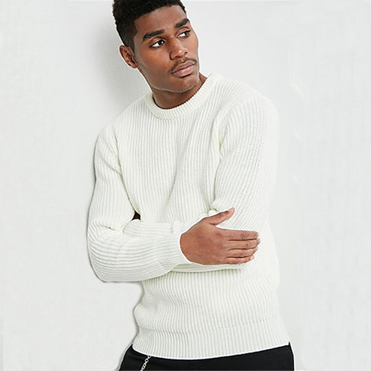 Herren Grobstrickpullover mit strukturiertem Rippdesign und lässiger Passform R&B