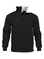 Herren sportlicher Kapuzenpullover mit halbem Reißverschluss und praktischer Kängurutasche R&B