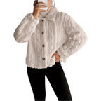 Damen Plüsch-Steppjacke mit hohem Kragen R&B