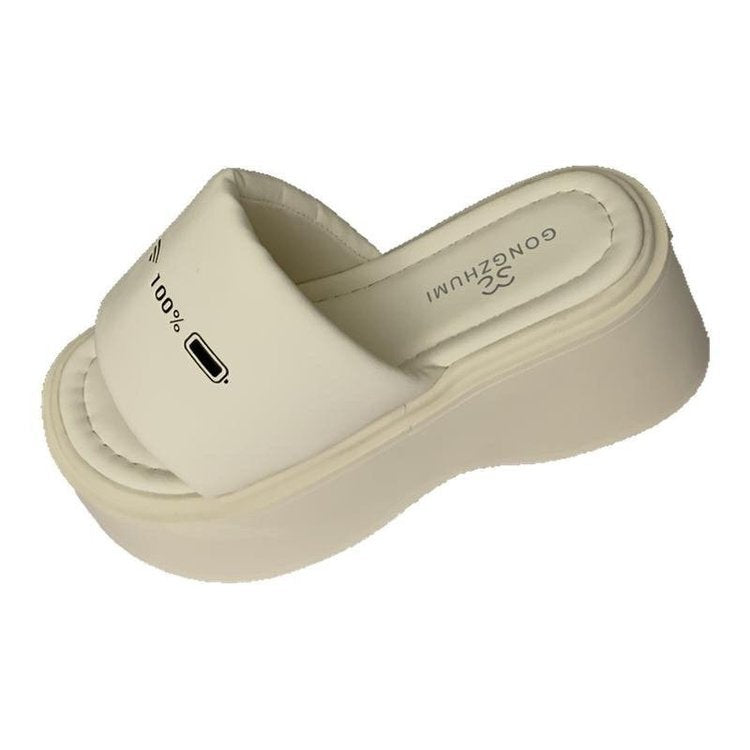 Damen bequeme Platform-Pantoletten mit modischer Riemenverzierung R&B