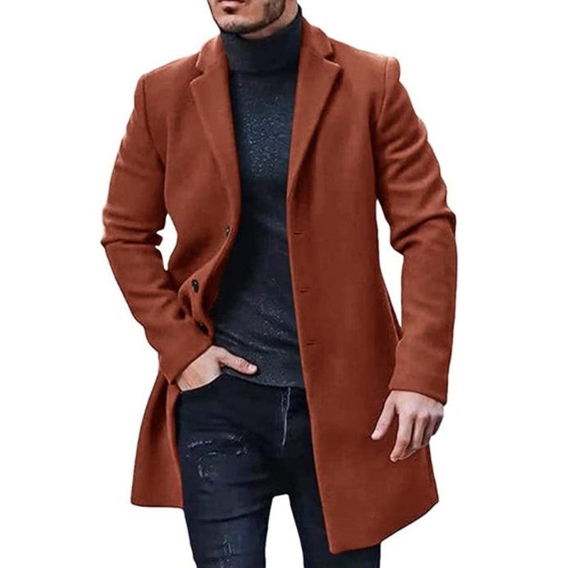 Herren eleganter Langmantel mit modernem Schnitt und praktischen Taschen R&B 1757081343
