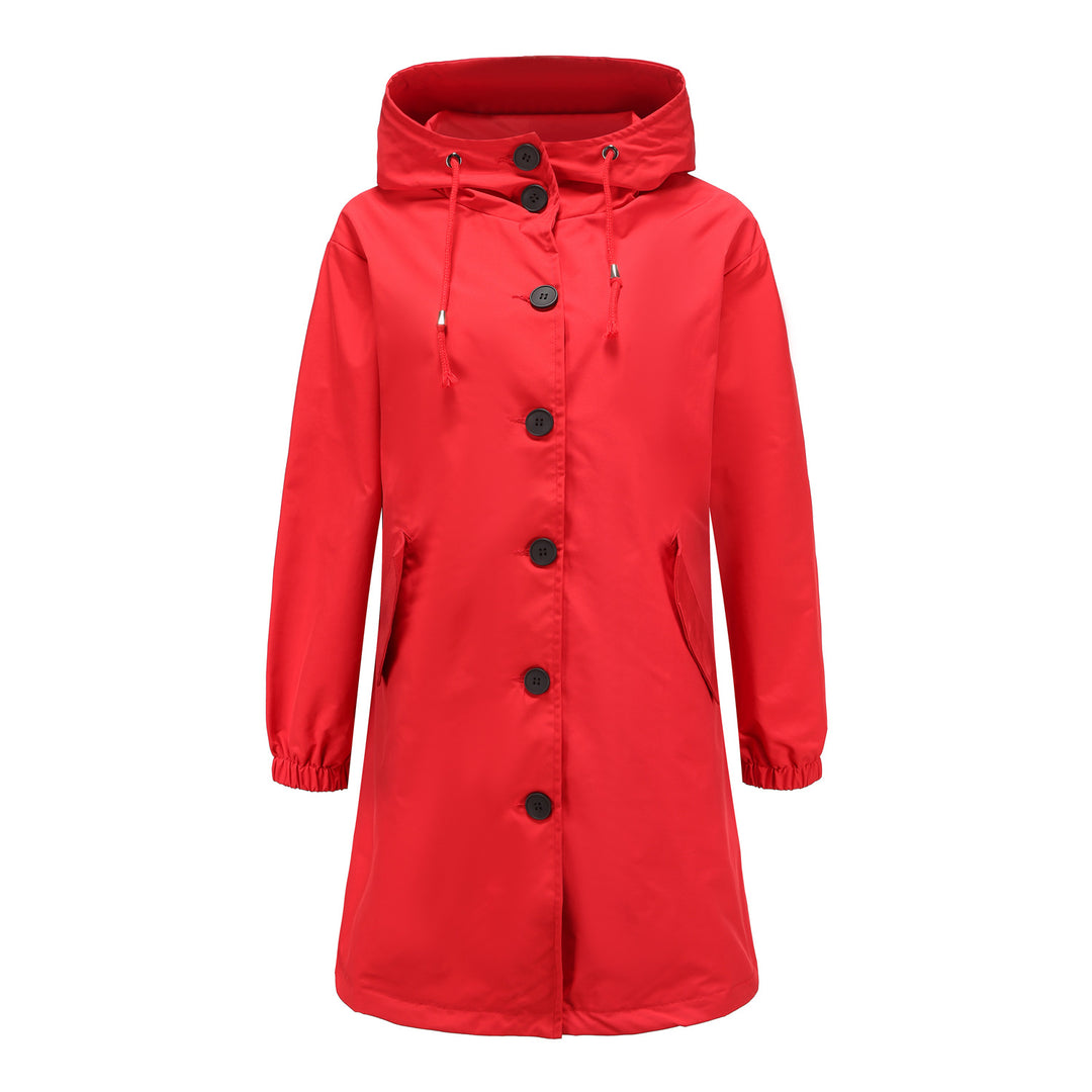 Damen modische Übergangsjacke mit verstellbarer Kapuze und praktischen Taschen R&B