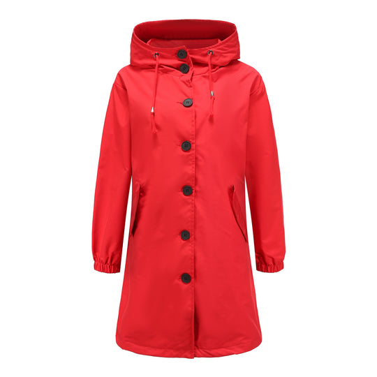 Damen modische Übergangsjacke mit verstellbarer Kapuze und praktischen Taschen R&B