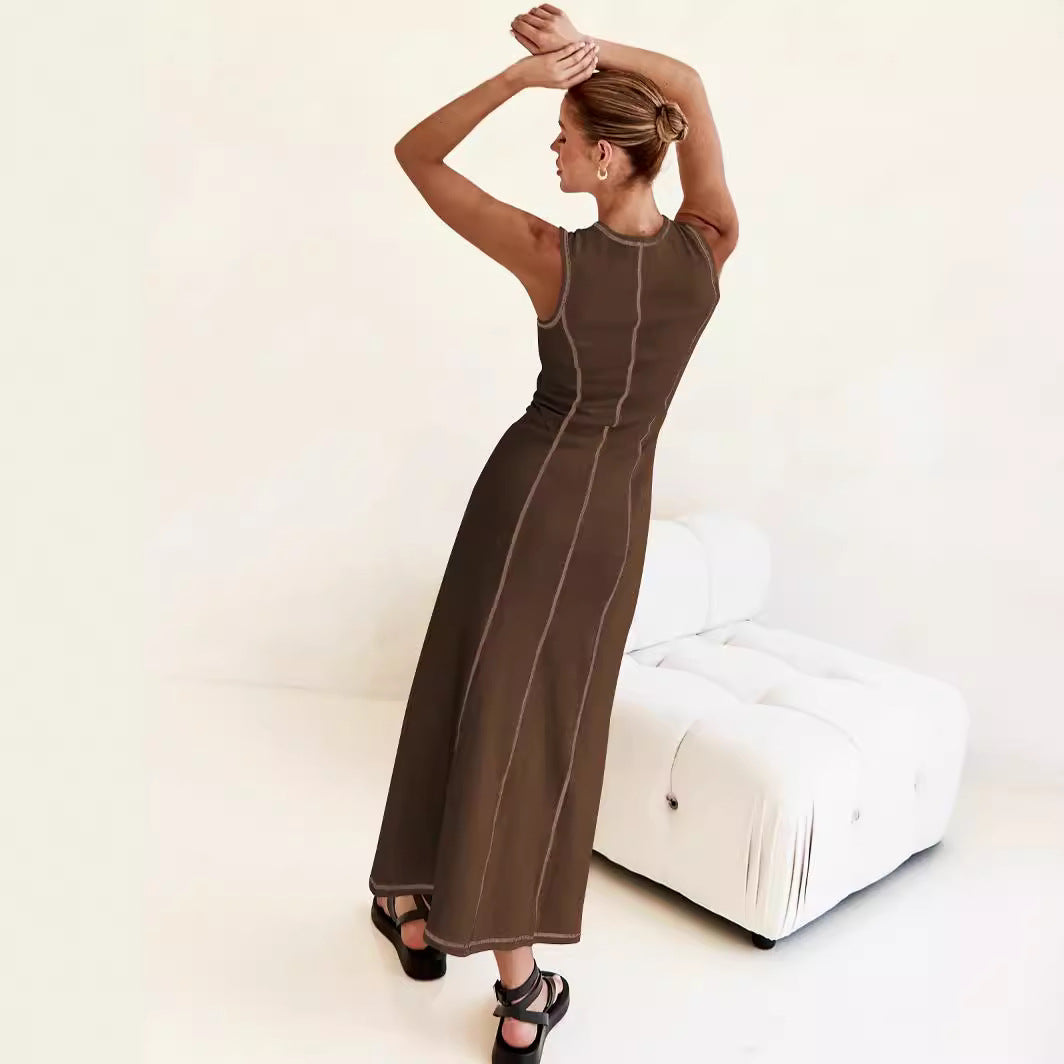 Damen Elegantes Maxikleid mit subtilen Nähdetails R&B