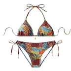 Damen Triangel-Bikini-Set mit dekorativen Quasten