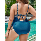 Damen Einteiler Badeanzug mit animalischem Print und figurformendem Design R&B