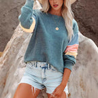 Damen Freizeitpullover mit buntem Ärmeldesign R&B