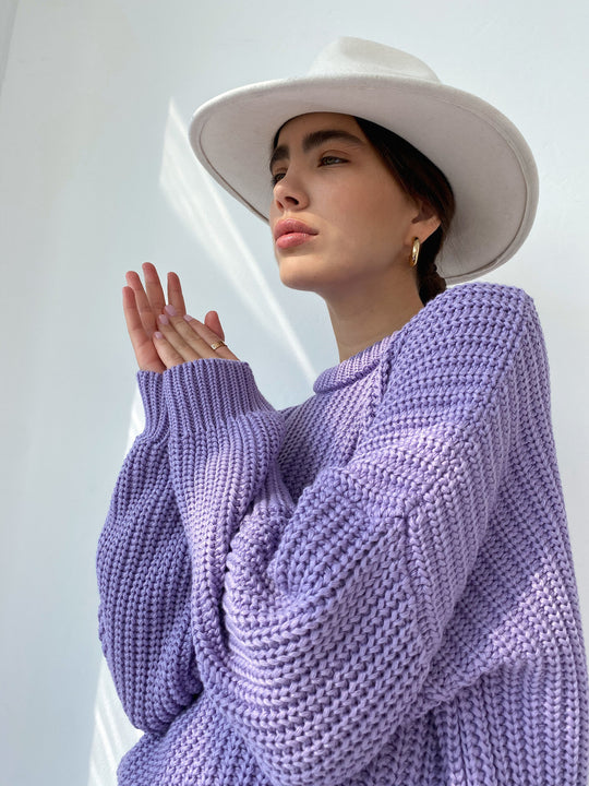 Damen Casual Strickpullover mit strukturiertem Design und überschnittenen Schultern R&B