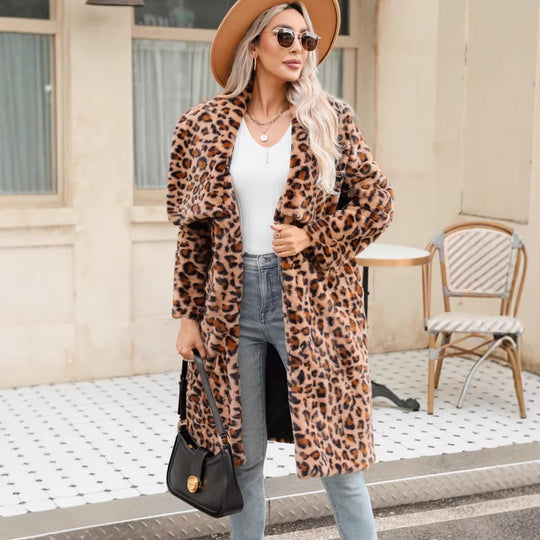 Damen Lange Leopardmuster R&B