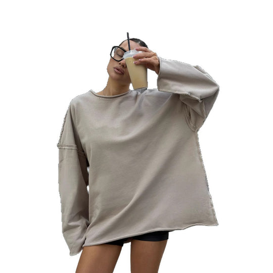 Damen stylischer Oversized Pullover mit modischen Ärmeldetails R&B