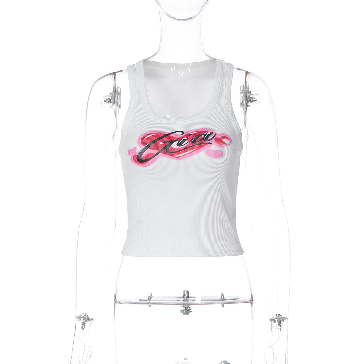 Damen Crop-Top mit stylischem Print und figurbetonter Passform R&B