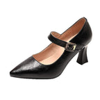 Damen Elegante Mary Jane Pumps mit dezentem Schnallen-Detail R&B