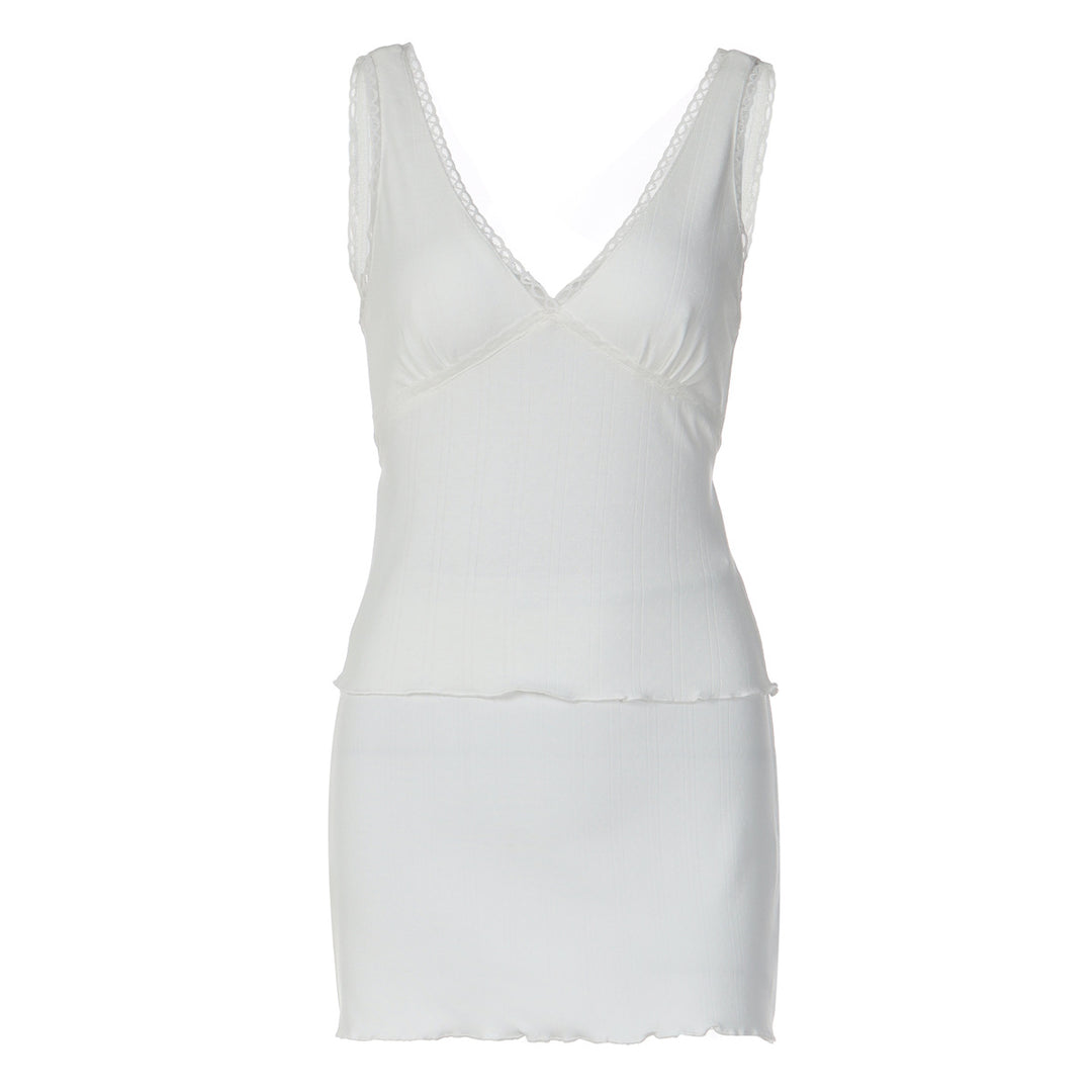 Damen Trägershirt mit eleganter Rüsche und femininer Silhouette R&B