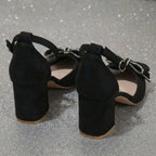 Damen elegante Slingback-Pumps mit funkelnden Schleifendetails R&B