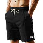 Herren nan knielange Lounge-Shorts im Rippenstrukturjersey mit elastischem Kordelzugbund und aufgesetzten Eingrifftaschen R&B