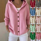 Damen nan Kapuzen-Cardigan mit Knopfleiste und lässiger Oversize-Passform R&B