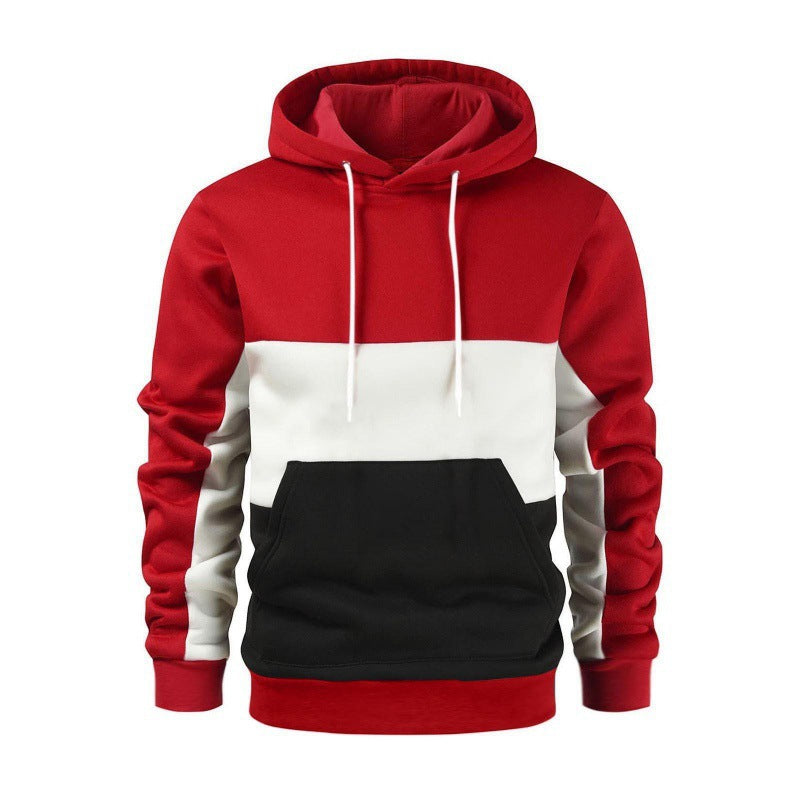 Herren sportlicher Kapuzenpullover mit kontrastierenden Farbblock-Design R&B
