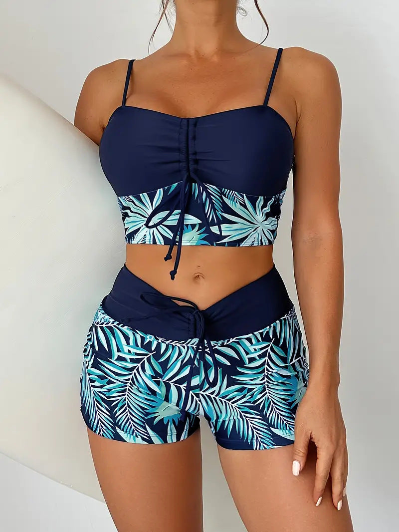 Damen Sportliches Bikini-Top mit Shorts R&B