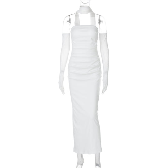Damen Elegantes schulterfreies Abendkleid mit Flügelärmeln R&B